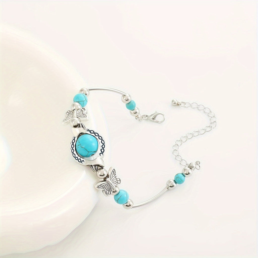 Pulsera Mariposas Oasis | Oro blanco