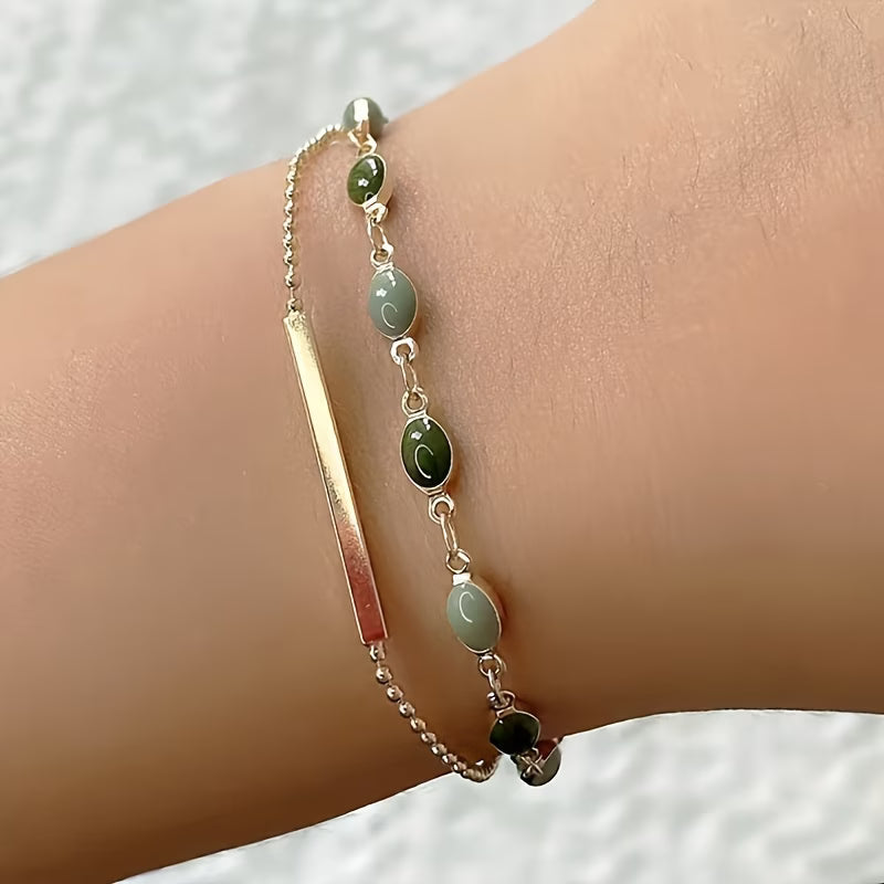 Pulsera doble Olivia | Oro