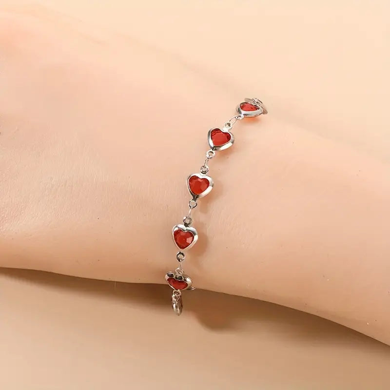 Pulsera Ofelia Granate | Oro blanco