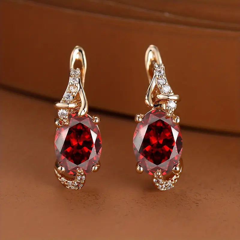 Pendientes colgantes Crepúsculo Carmesí | Oro