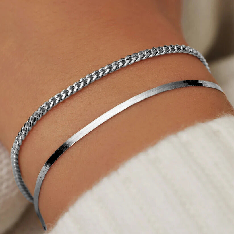 Pulsera Serpiente de Sol | Oro blanco