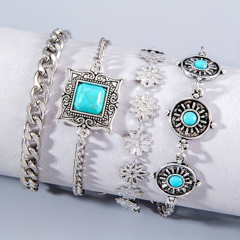 Set de pulseras Piedra de Cielo | Oro blanco
