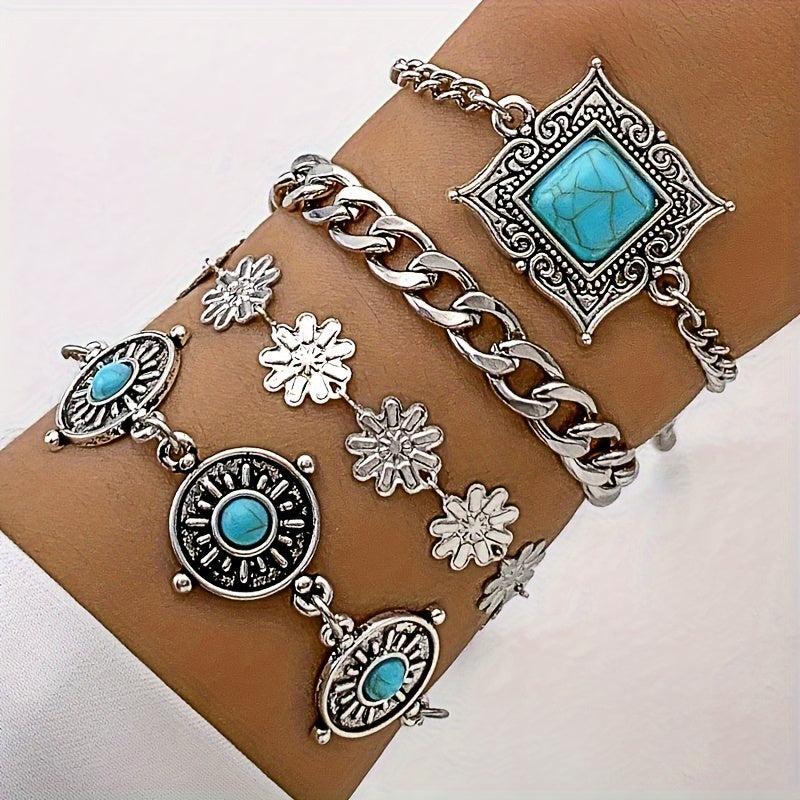 Set de pulseras Piedra de Cielo | Oro blanco
