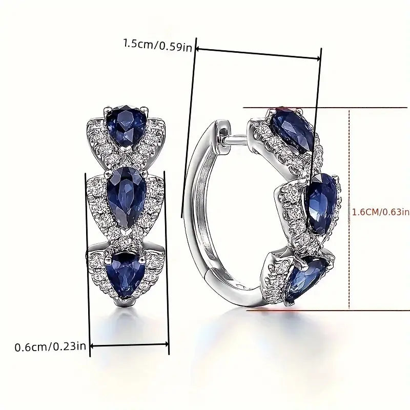 Pendientes Zafiro Real | Oro blanco