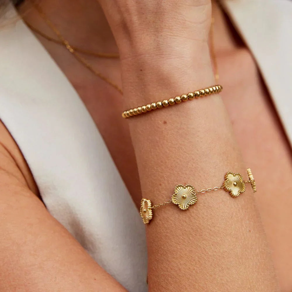 Pulsera con colgante Flor | Oro