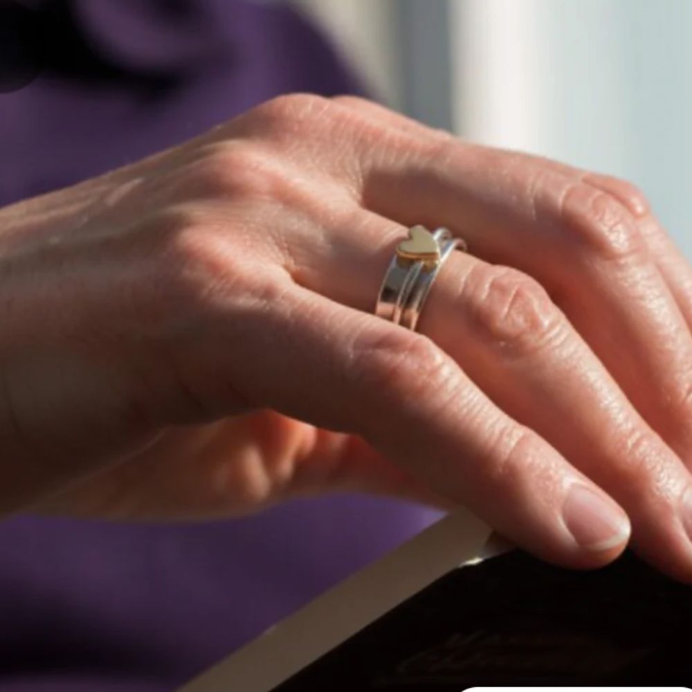 Anillo Corazón dorado | Plata