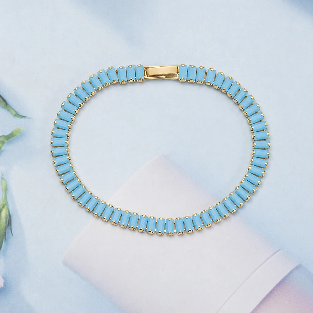 Pulsera tenis Verdea turquesa | Oro