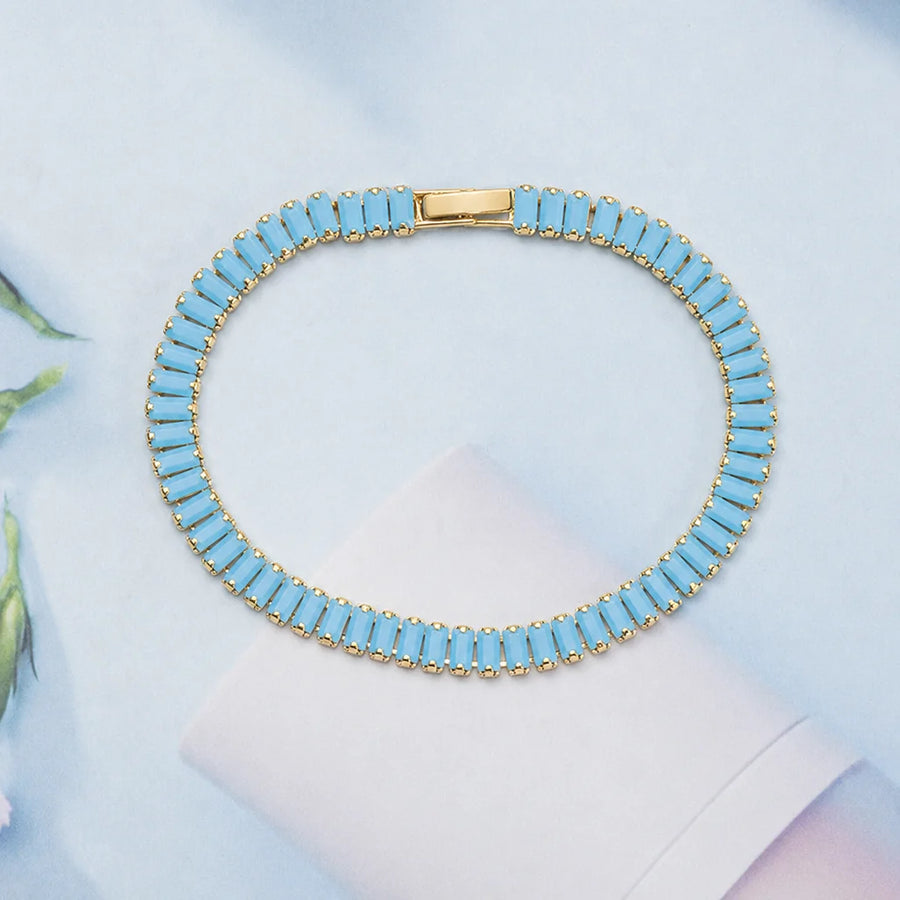 Pulsera tenis Verdea turquesa | Oro
