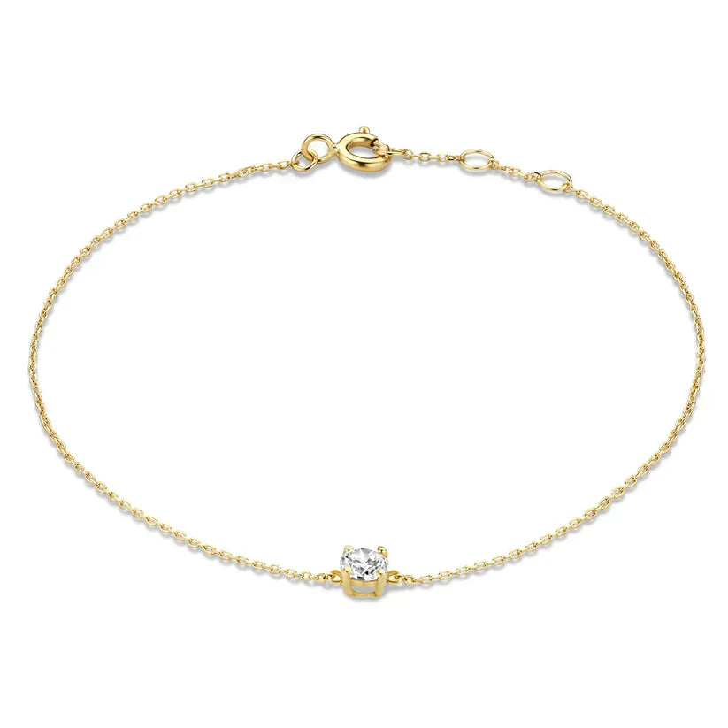 Pulsera Clara con piedras | Oro blanco