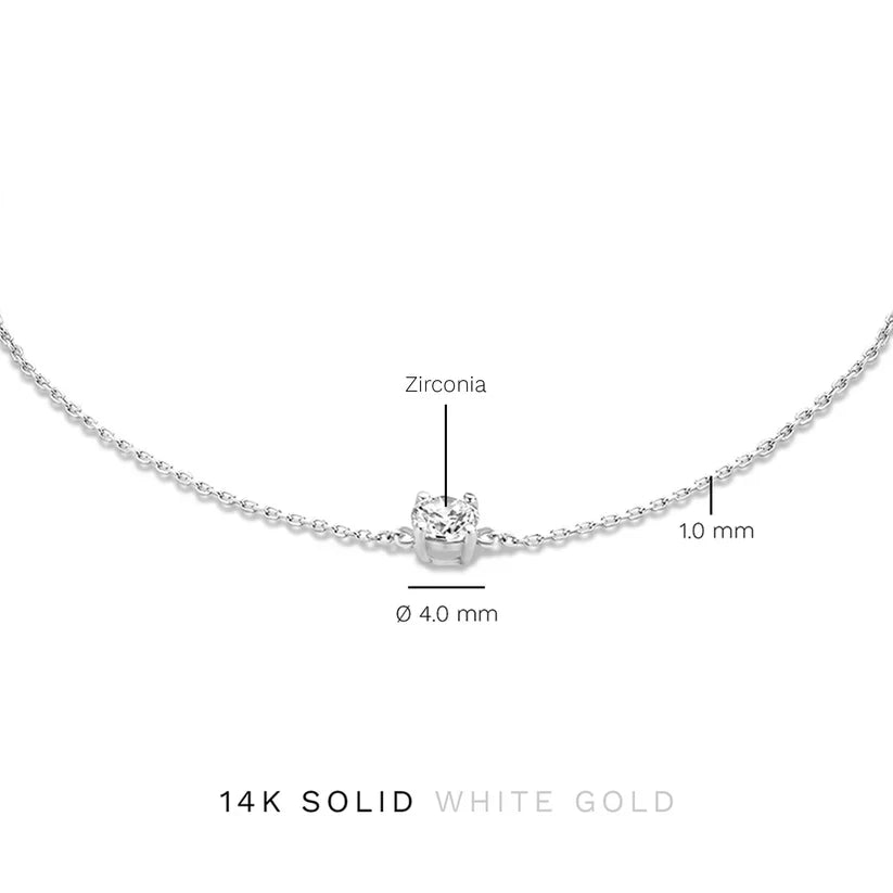 Pulsera Clara con piedras | Oro blanco