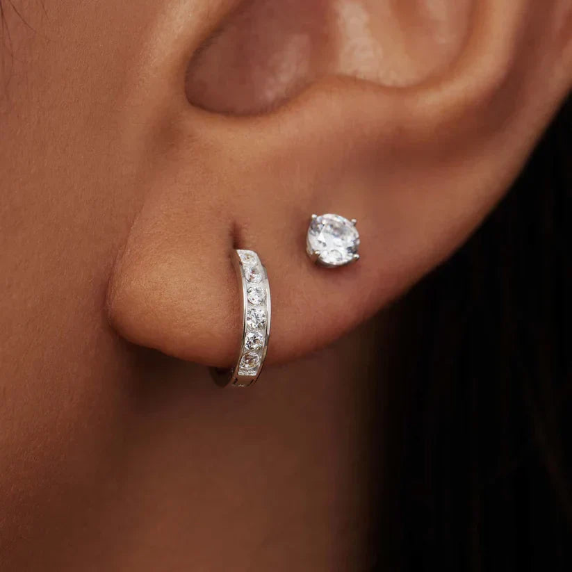 Set de pendientes Dara | Oro blanco