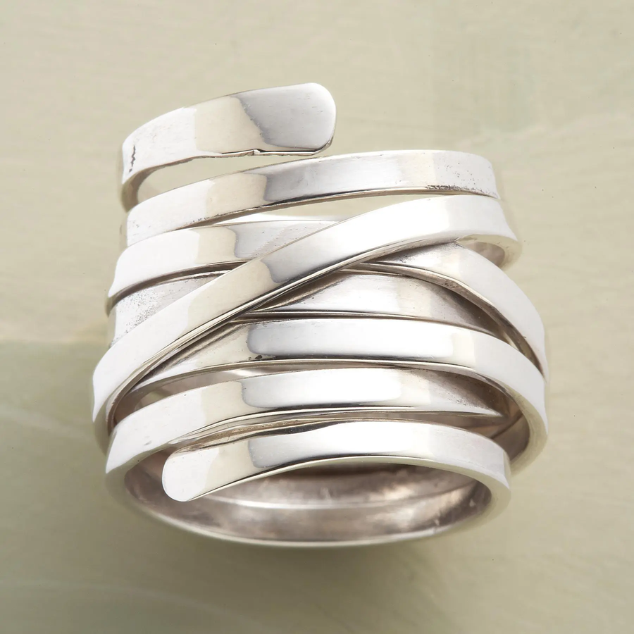 Anillo antiguo ancho | Plata
