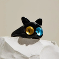 Anillo Gato negro antiguo