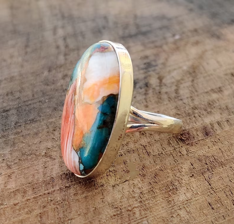 Anillo antiguo de colores | Oro