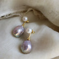Pendientes de perla lila | Oro