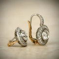 Pendientes vintage con circonitas | Oro mixto