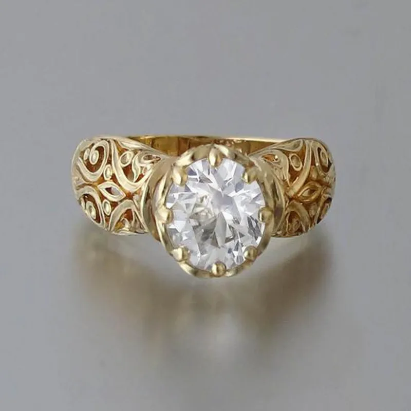 Anillo con circonita blanca