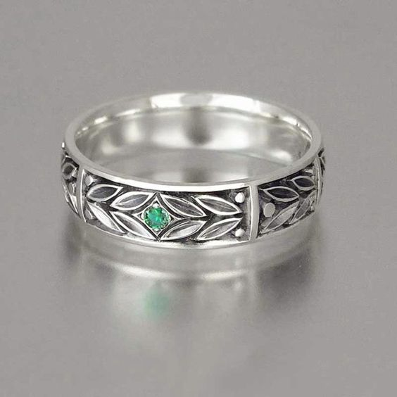 Anillo antiguo verde | Plata