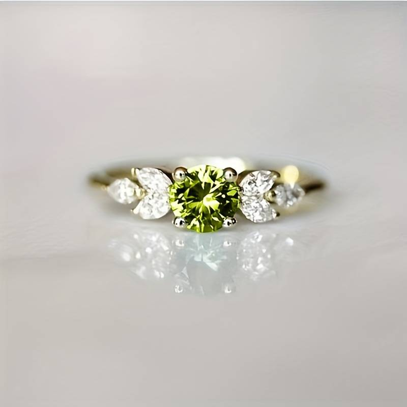 Anillo Olivo con circonitas