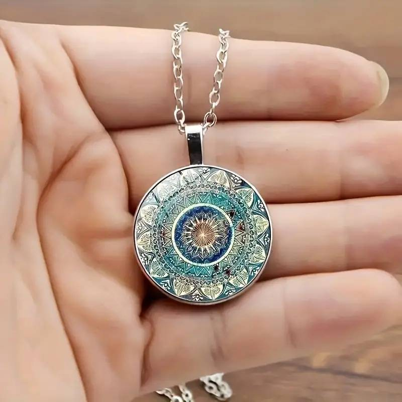 Collar Mandala azul antiguo