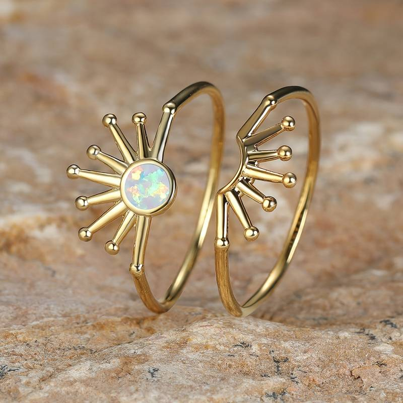 Set de anillos Sol con ópalo