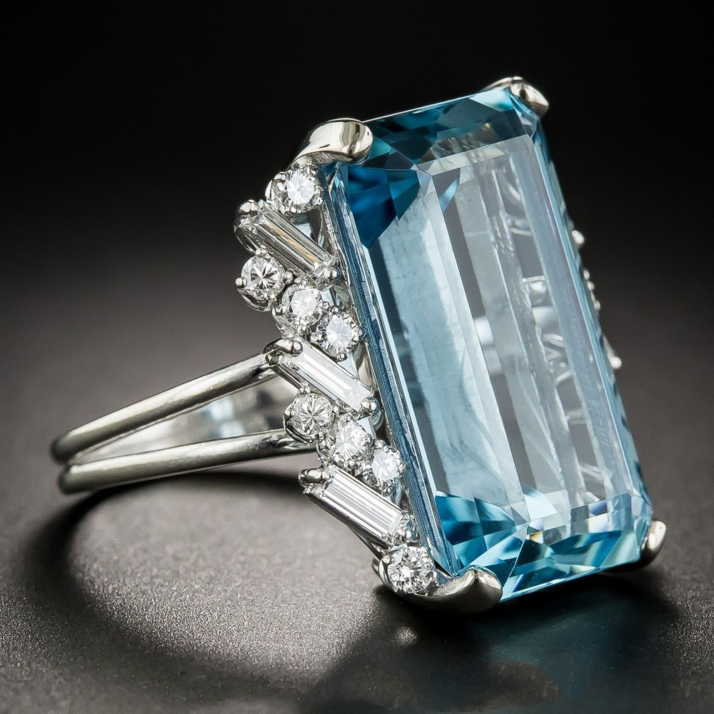 Anillo antiguo Cristal Azul