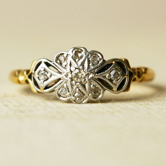 Anillo Mandala antiguo | Oro y plata