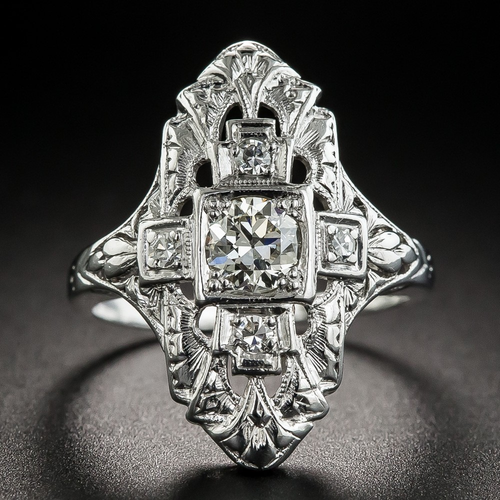Anillo antiguo con circonita | Plata