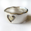 Anillo Doble corazón antiguo | Plata