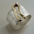 Anillo Mano dorada | Oro y plata