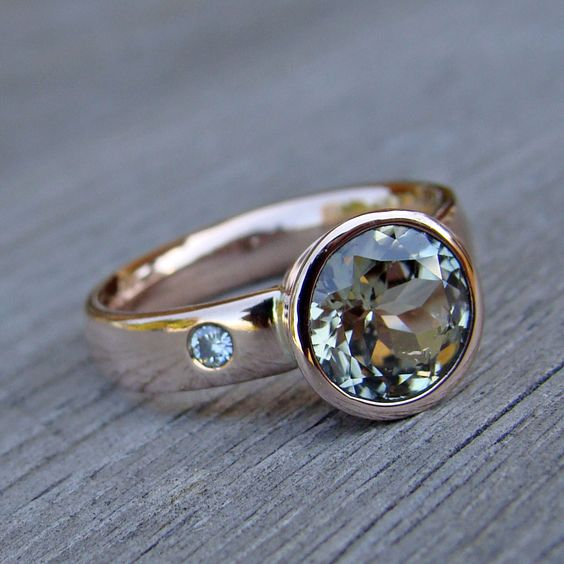Anillo antiguo Cristal celeste