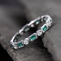 Anillo antiguo con circonita verde | Plata