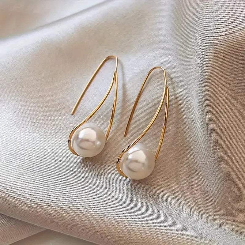 Pendientes colgantes de perla | Oro