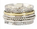 Anillo Rosa antiguo | Oro y plata