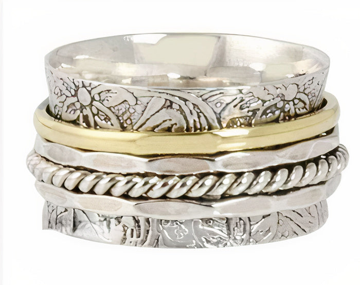 Anillo Rosa antiguo | Oro y plata