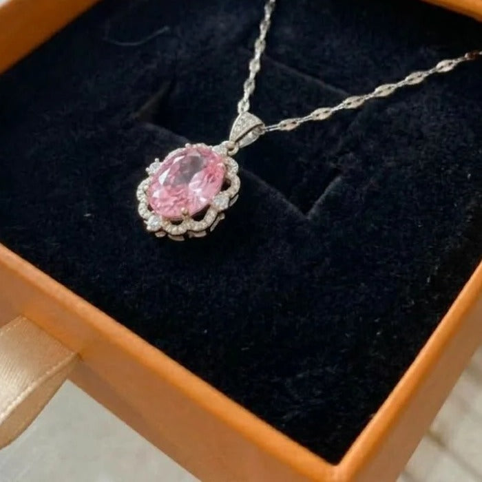 Collar Corona oval rosa