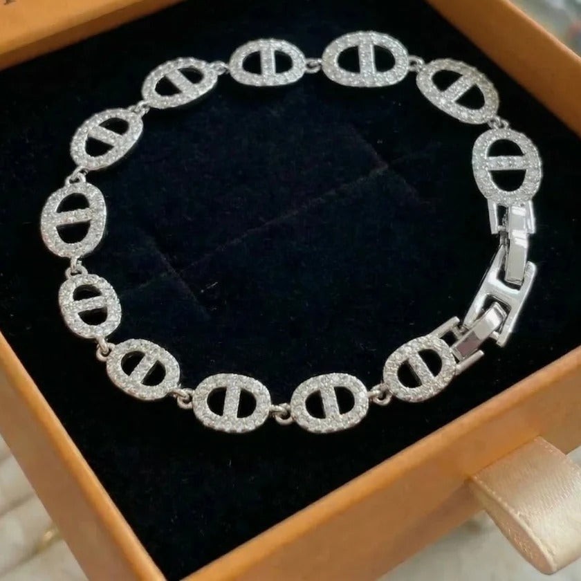 Pulsera Isla Marina | Oro blanco