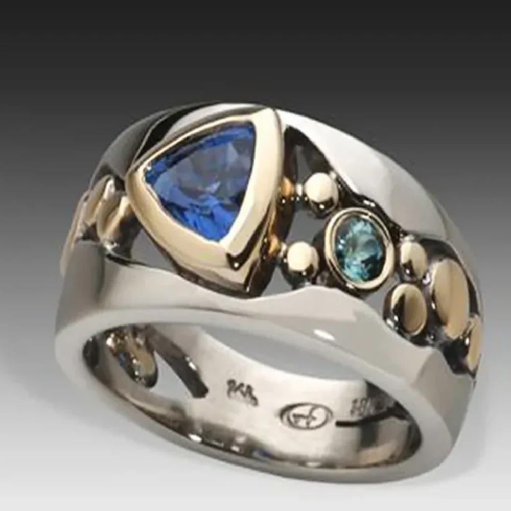 Anillo antiguo Cristal azul
