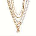 Set de collares antiguos de perlas y cadena serpiente | Oro