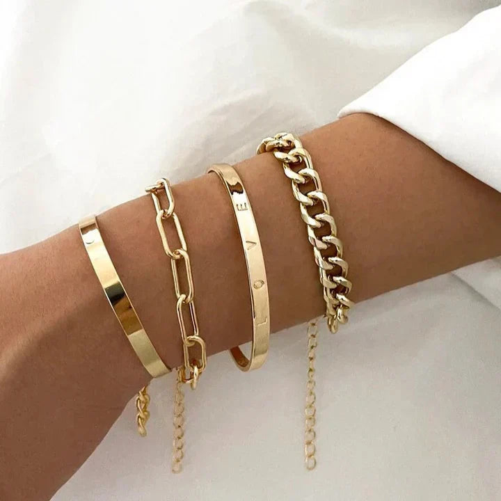 Set de pulseras Mercedes | Oro