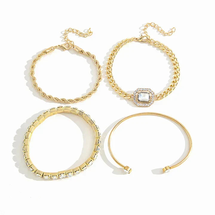 Set de pulseras Dolores | Oro blanco