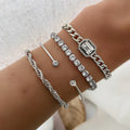 Set de pulseras Dolores | Oro blanco